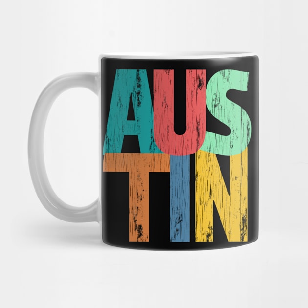 Austin Texas Distressed Colorful Typography by BirdsEyeWorks